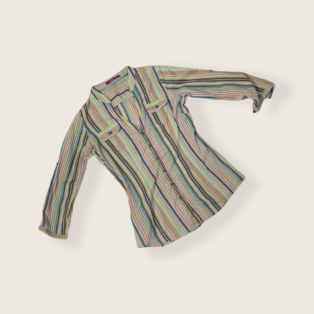 Striped Long Sleeve Button-Top Shirt